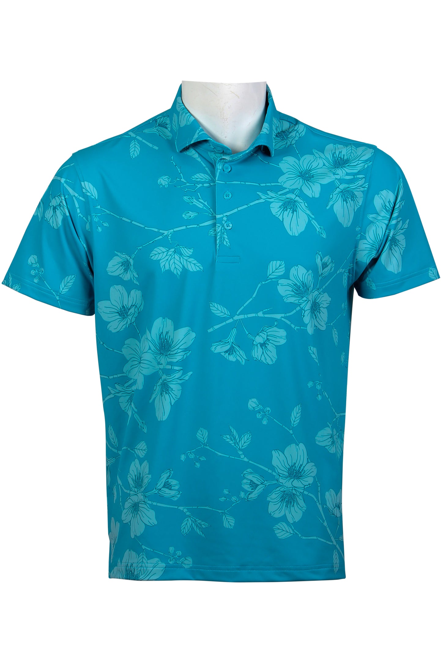 Teal Sakura Polo