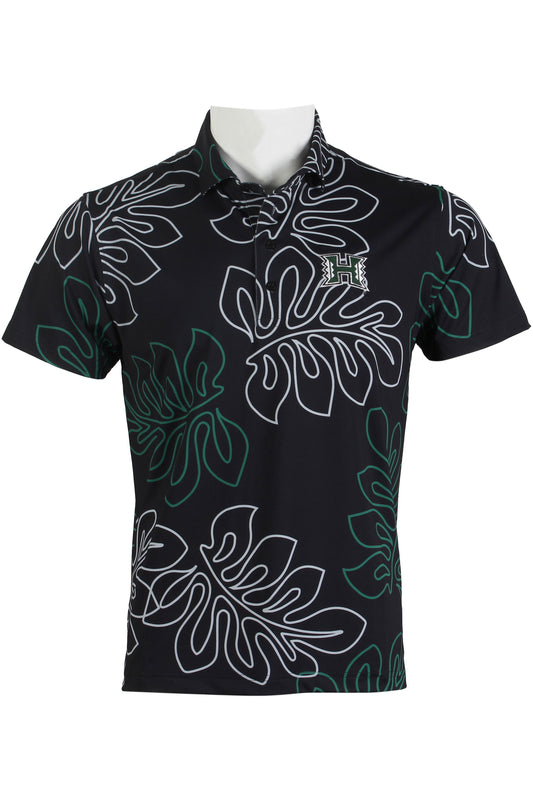 UH Laua'e-Black, Green, Gray Polo