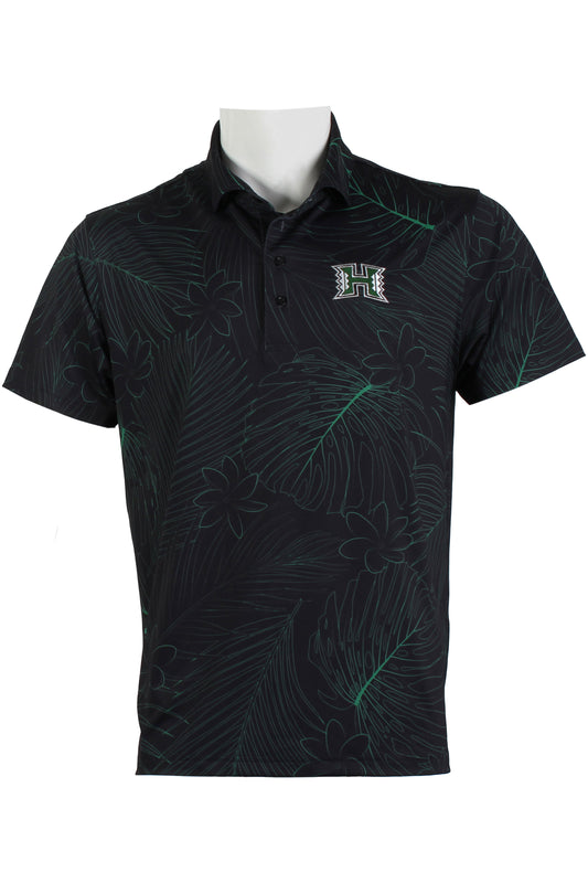 UH Tiare-Black and Green Polo