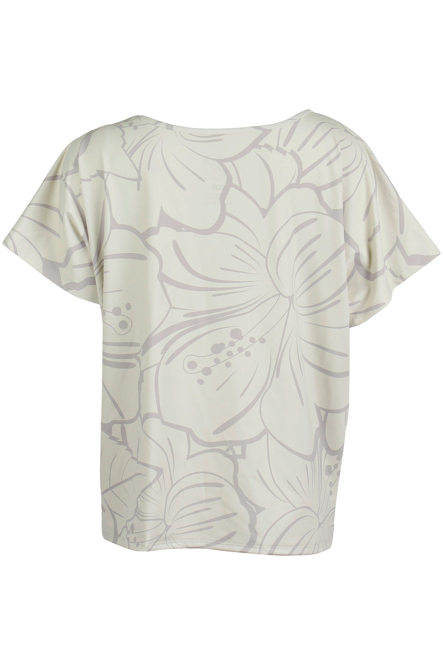 Big Hibiscus-Beige and Taupe Dolman (Women's)