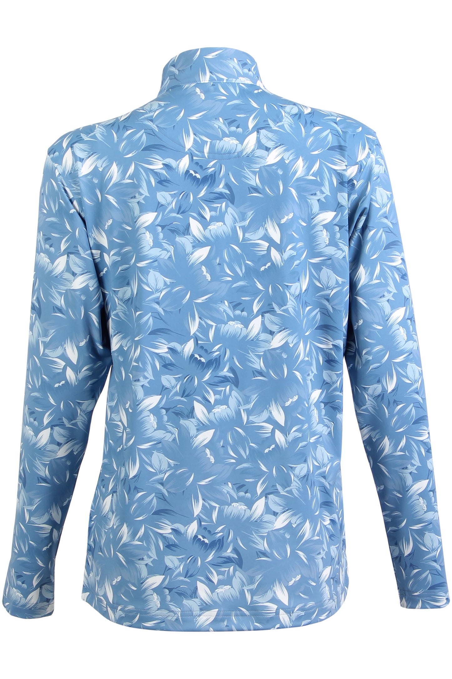 Blue Painted Pua Long Sleeve Mock Neck (Women's)