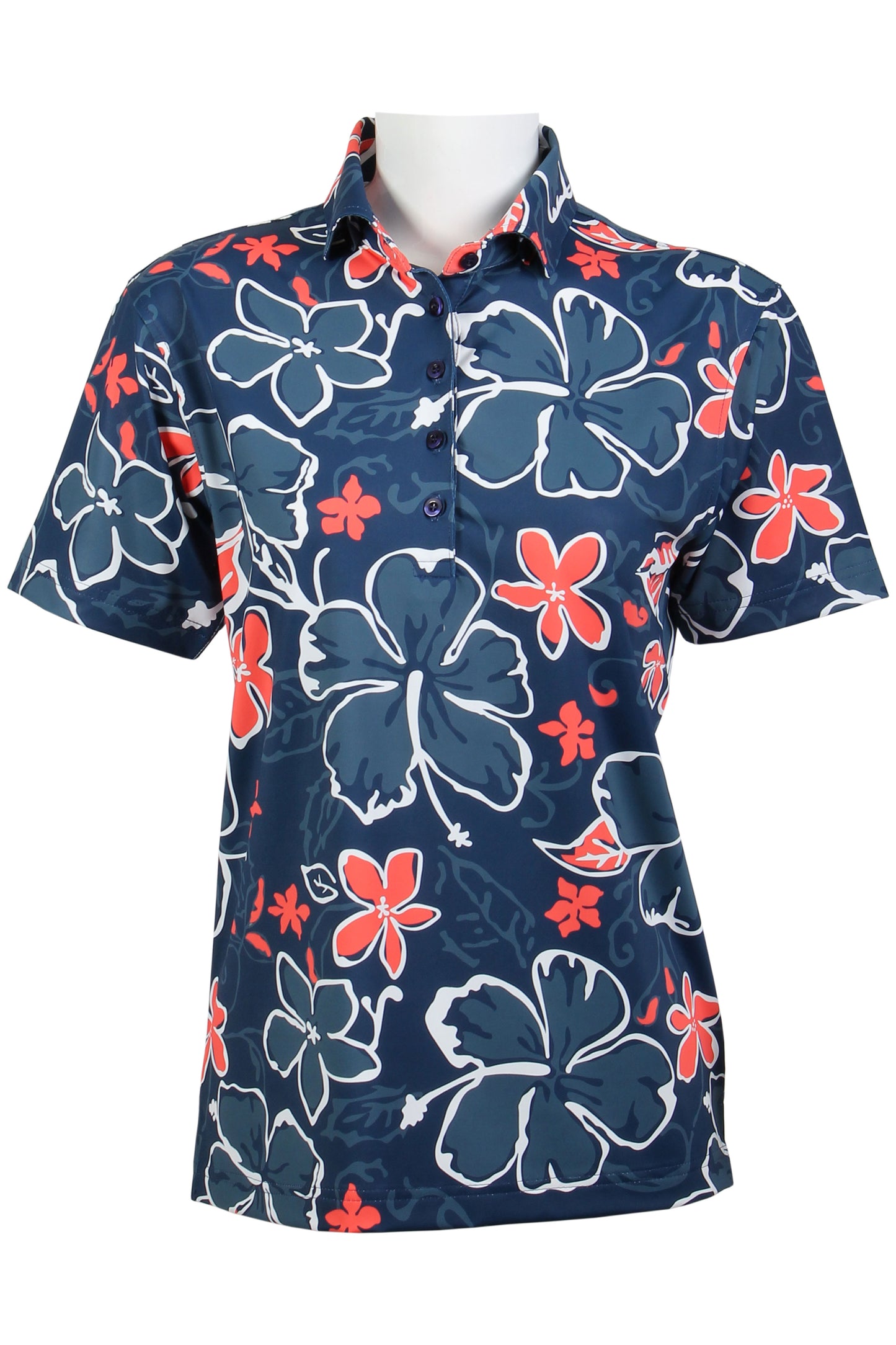 Navy, Red, White Aloha Polo (Women's)