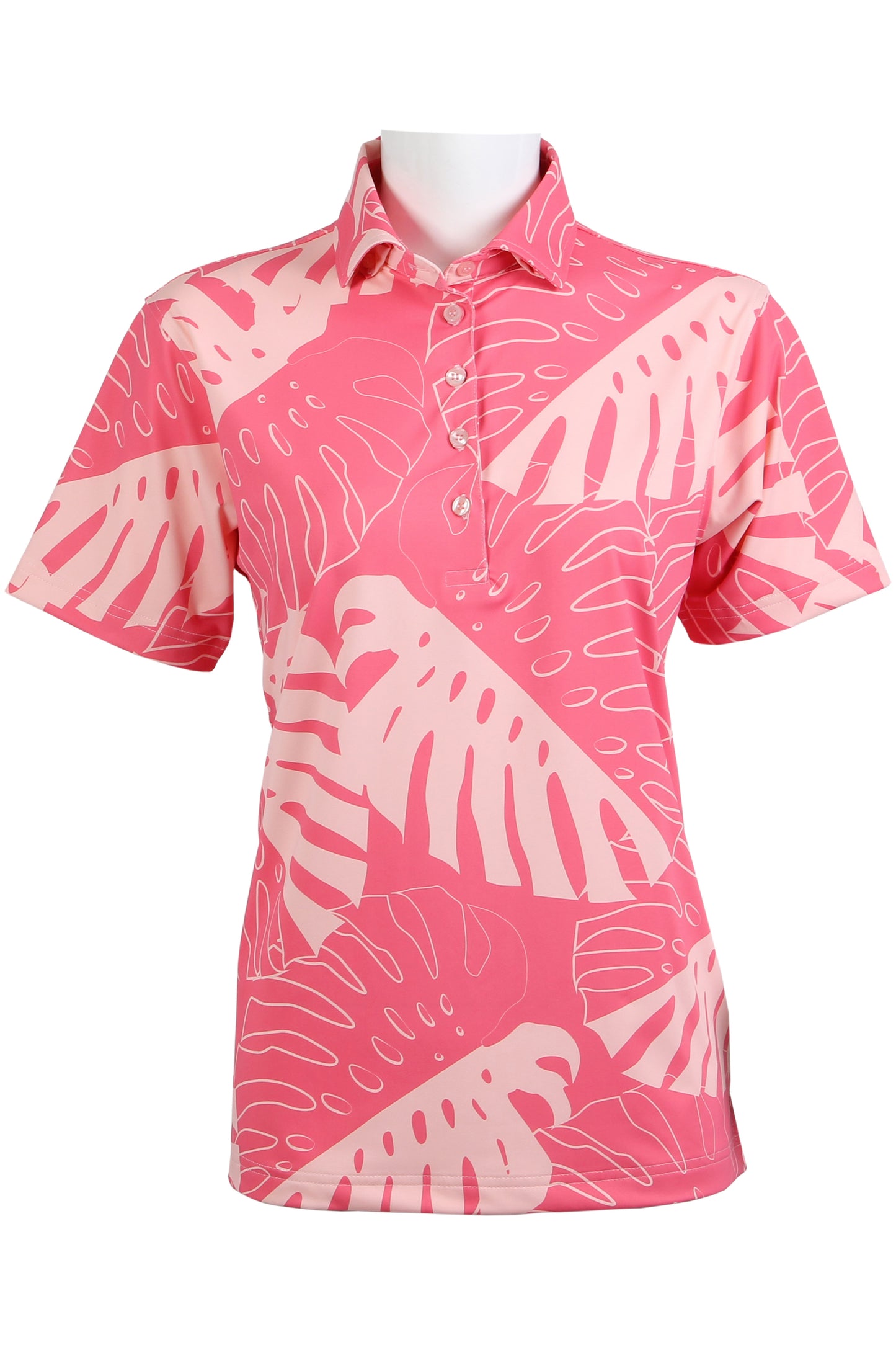 Pink Monstera Polo (Women's)