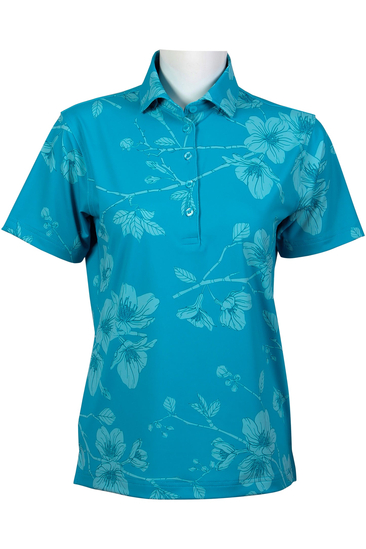 Teal Sakura Polo (Women's)