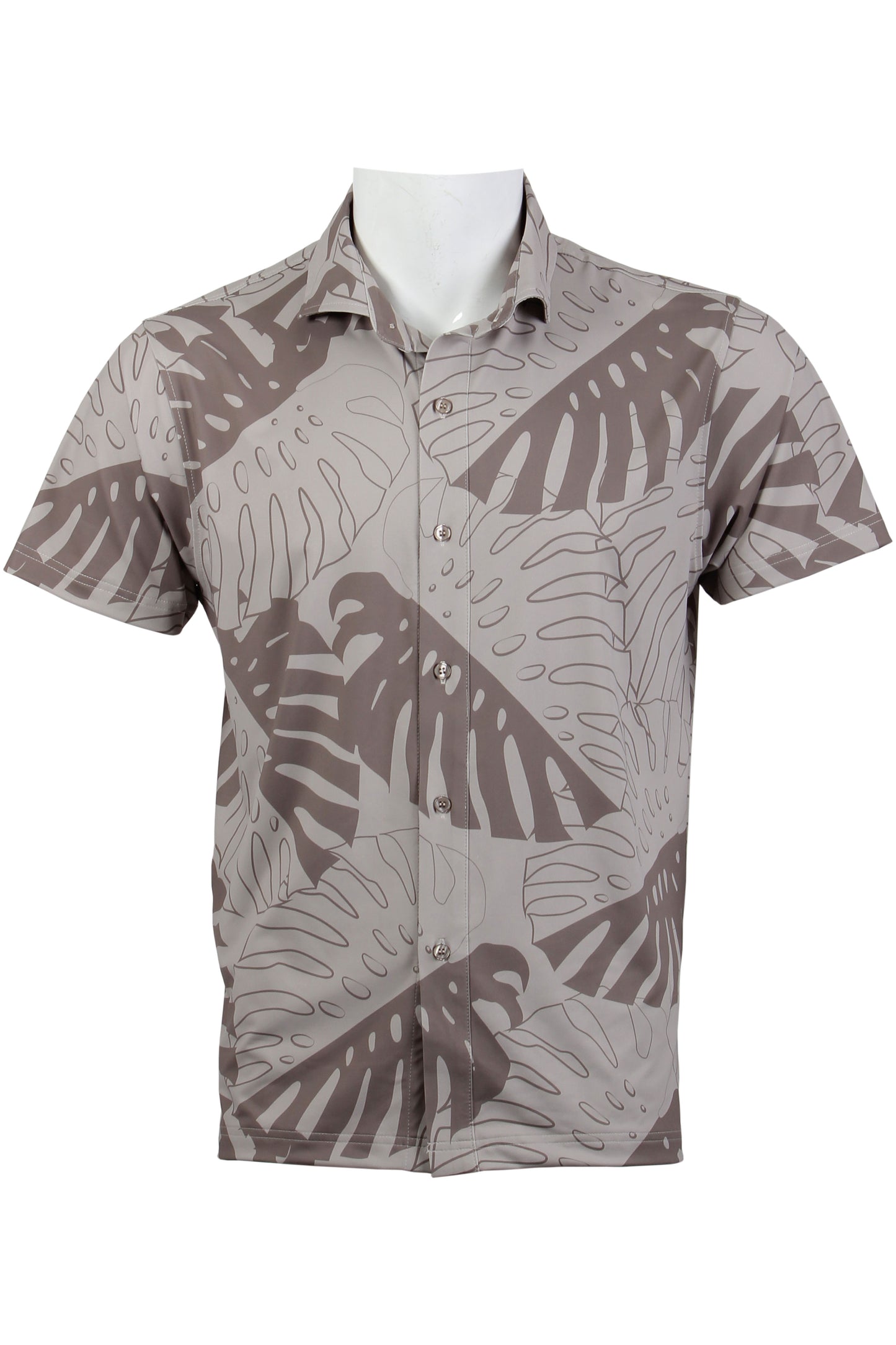 Warm Gray Monstera Button Down