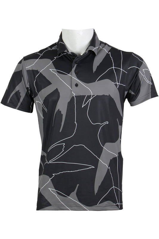 'Iwa Bird-Black and Gray Polo