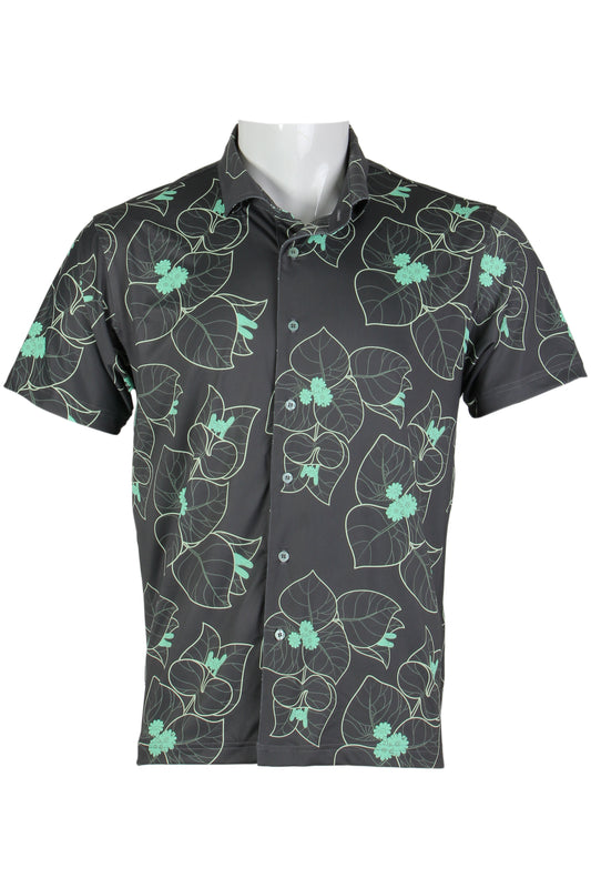 Bougainvillea-Green Button Down