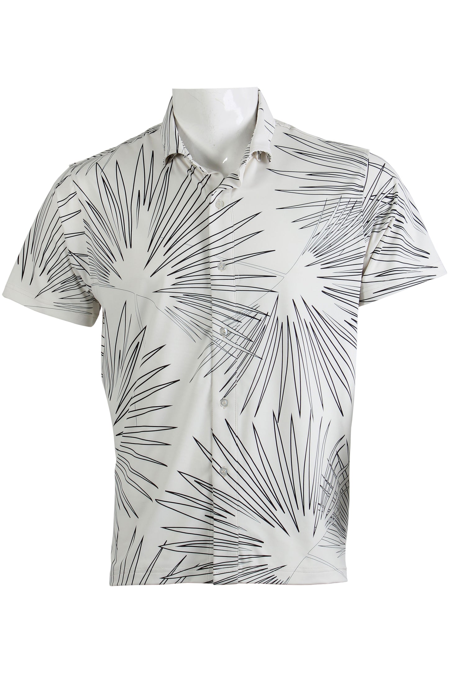 Sun Palm-Ivory and Black Button Down