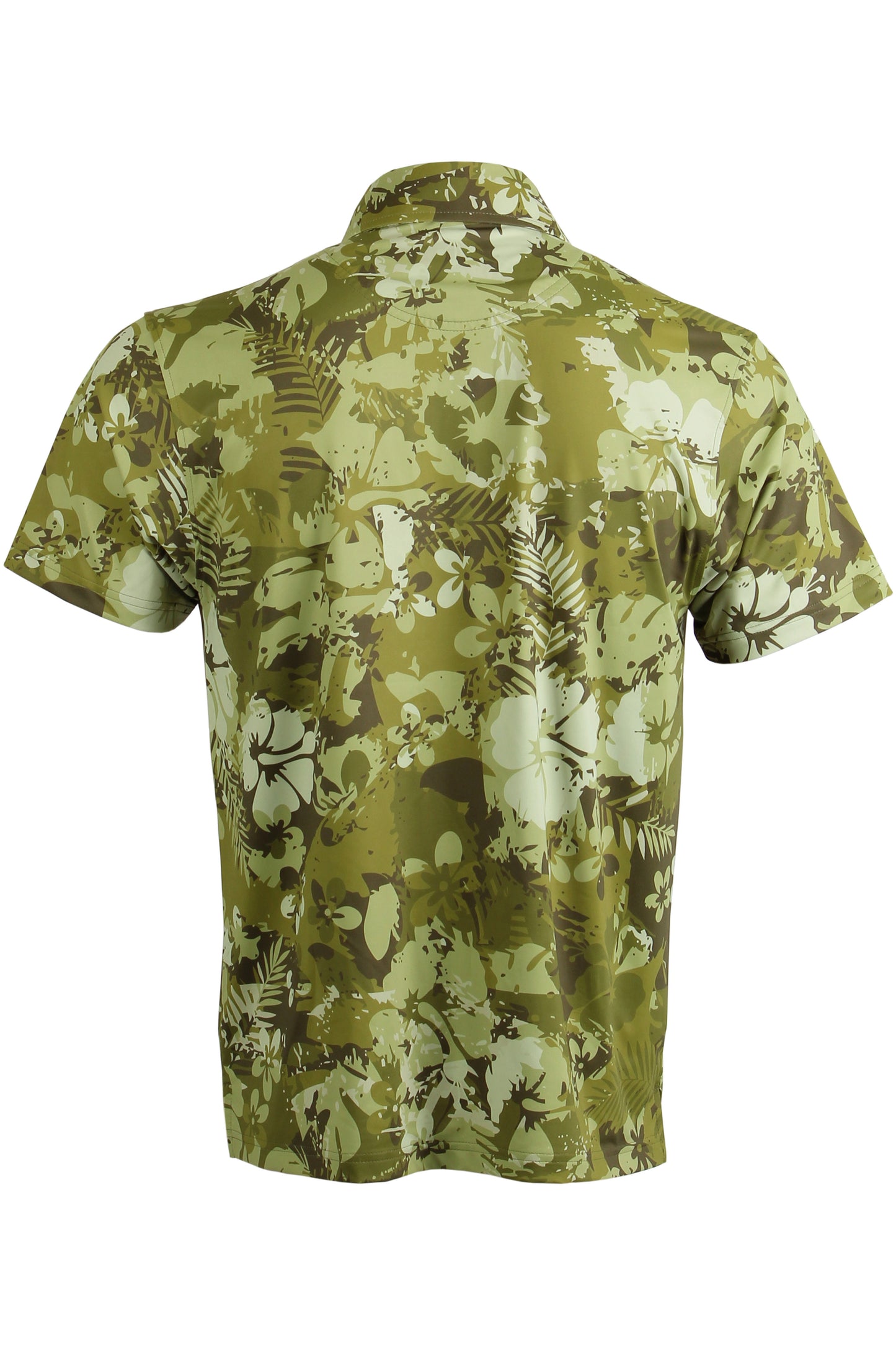 Olive Tropical Camo Button Down