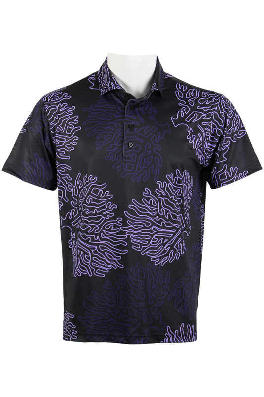 Coral-Black and Purple Polo
