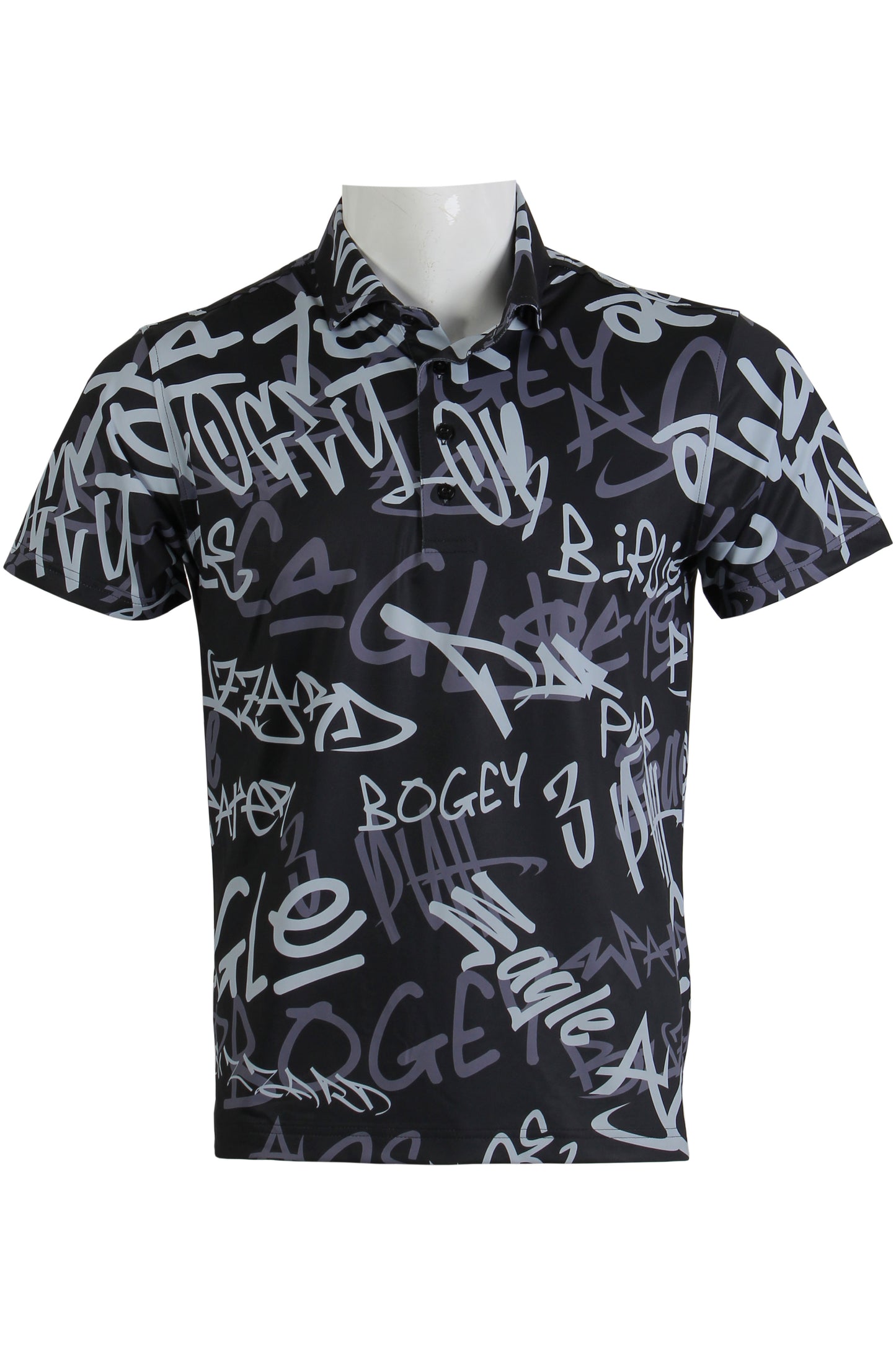 Black Talk Birdie to Me Polo