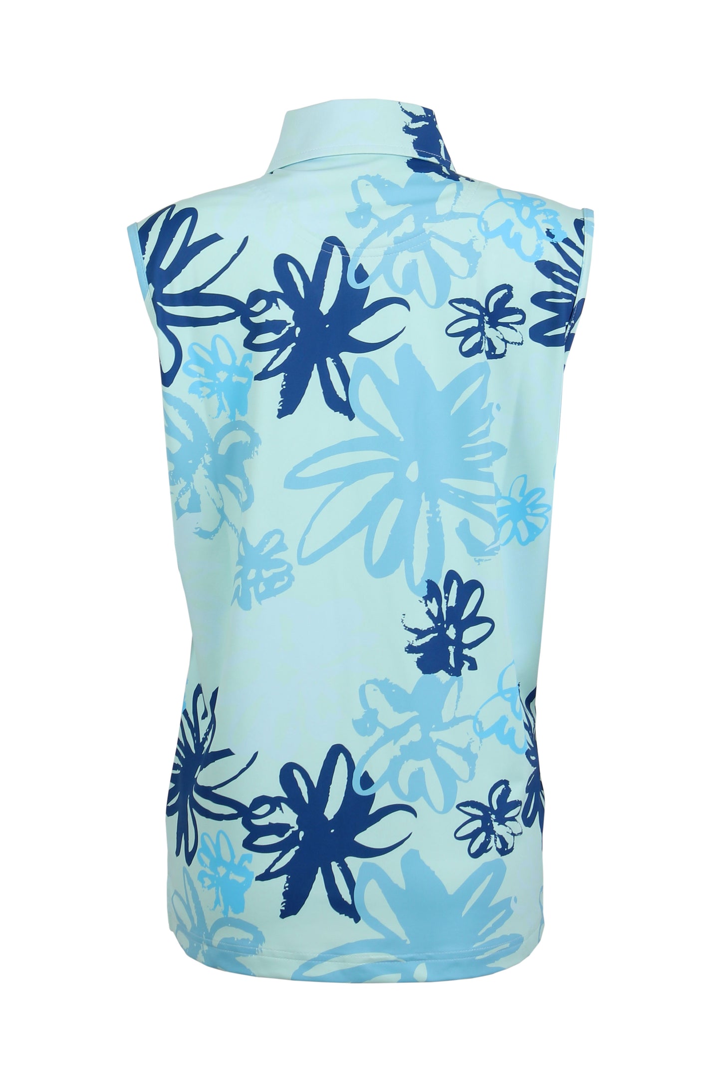 Blue Full Bloom Sleeveless Polo (Women's)