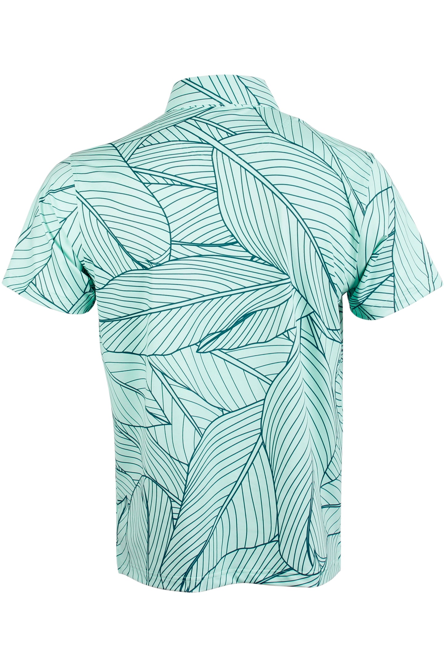 Aqua and Navy Ti Leaf Button Down