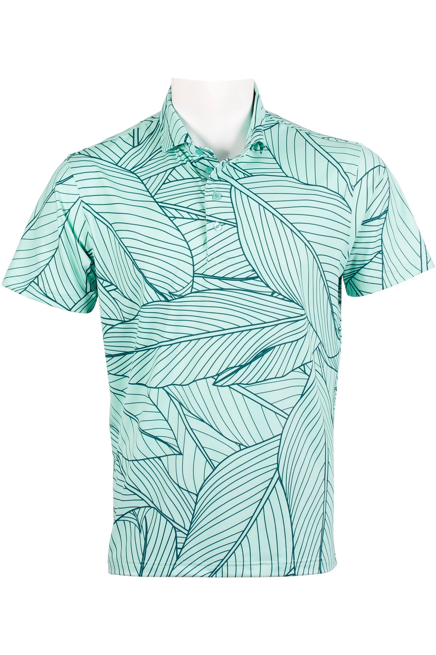 Ti Leaf-Aqua and Navy Leaf Polo