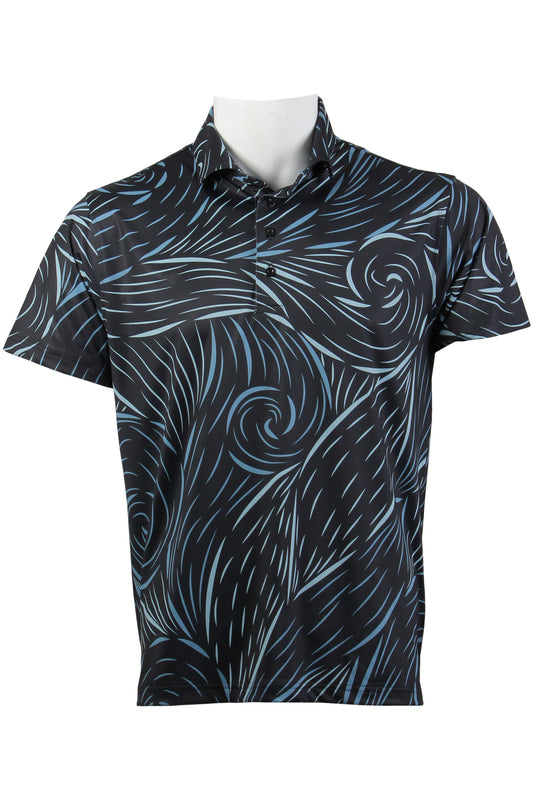 Kai-Black and Blue Polo