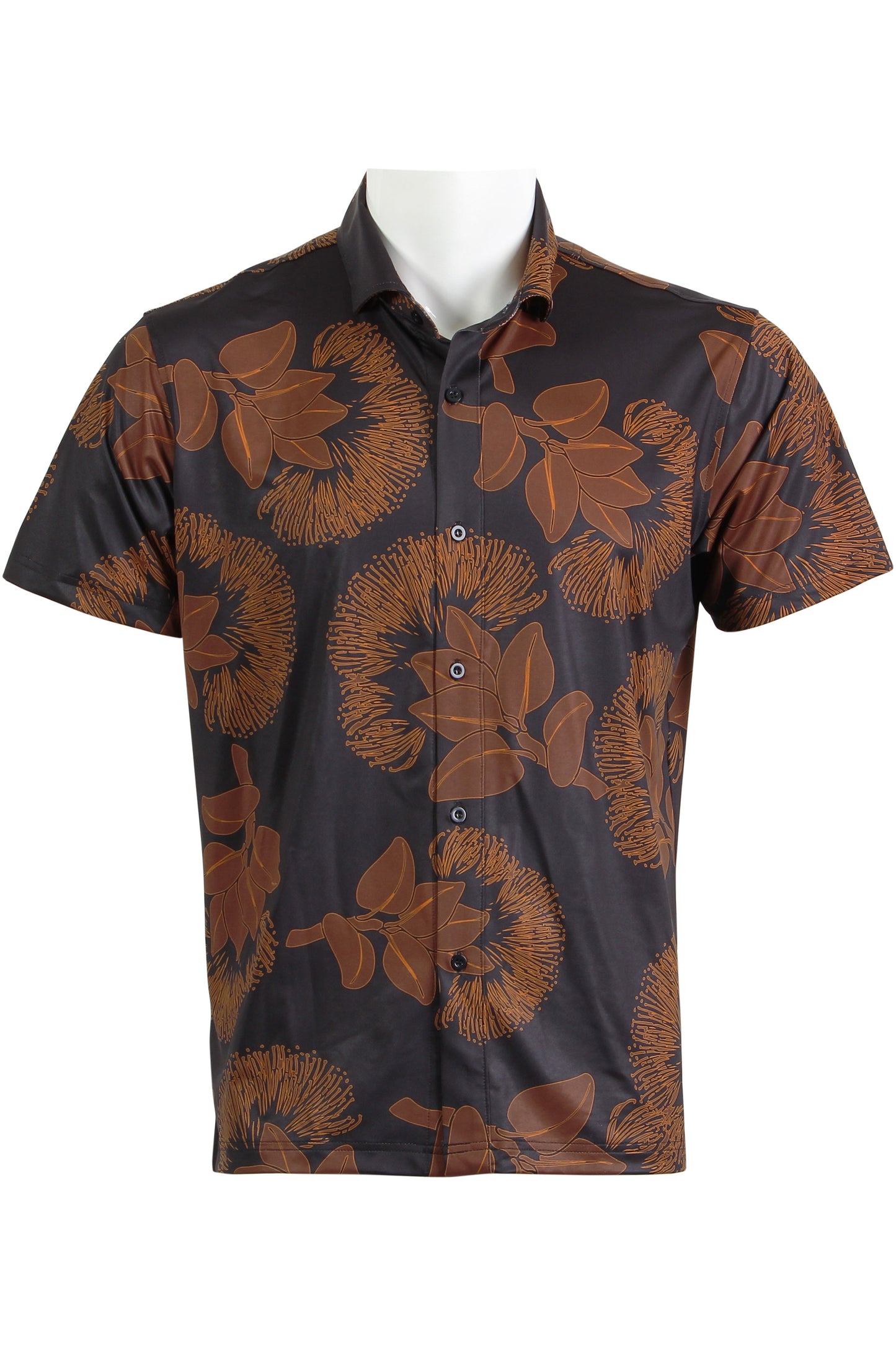 'Ohi'a Lehua-Black and Copper Button Down