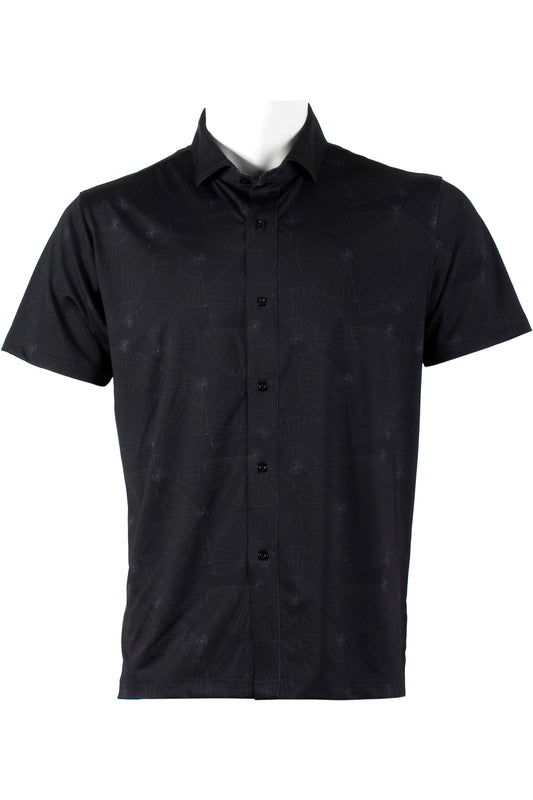 Fan-Black Button Down