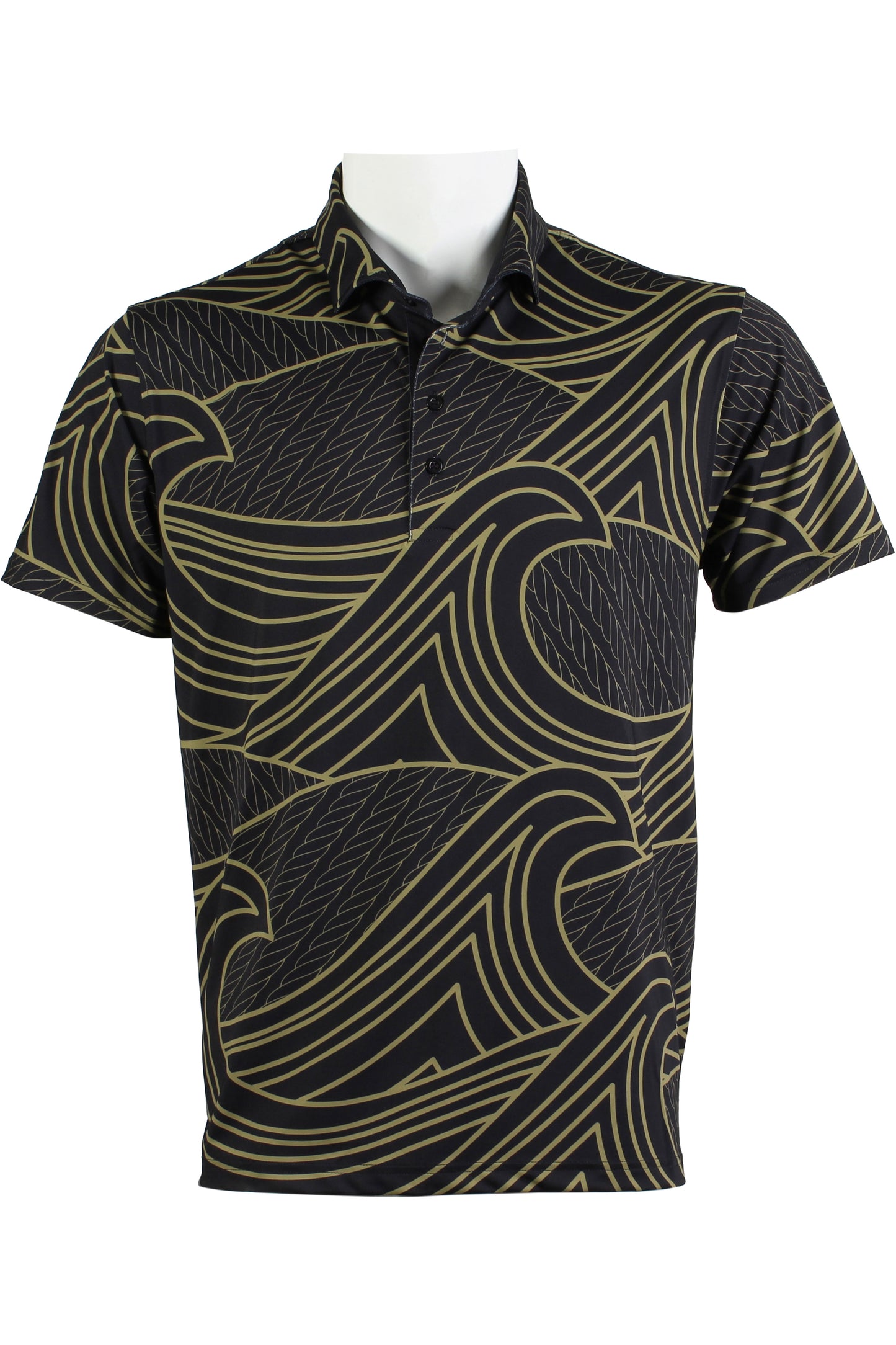 Corded Wave-Black and Gold Polo
