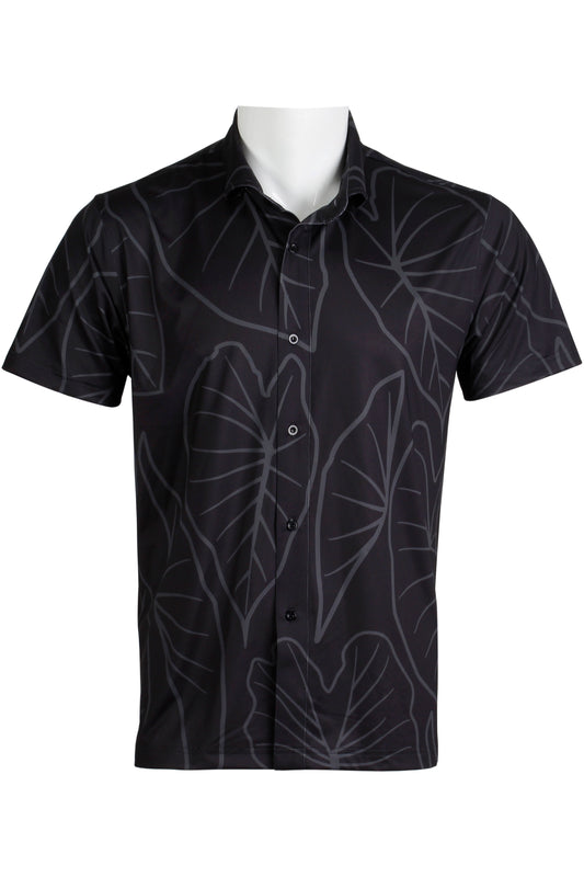 Kalo Leaves-Black Button Down