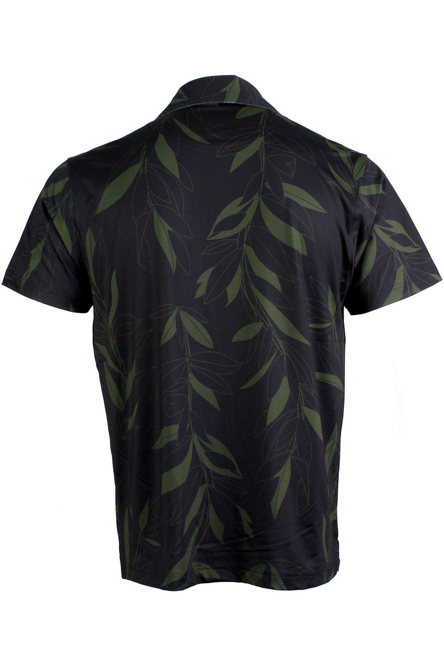 Maile Lei Strands-Black and Green Button Down