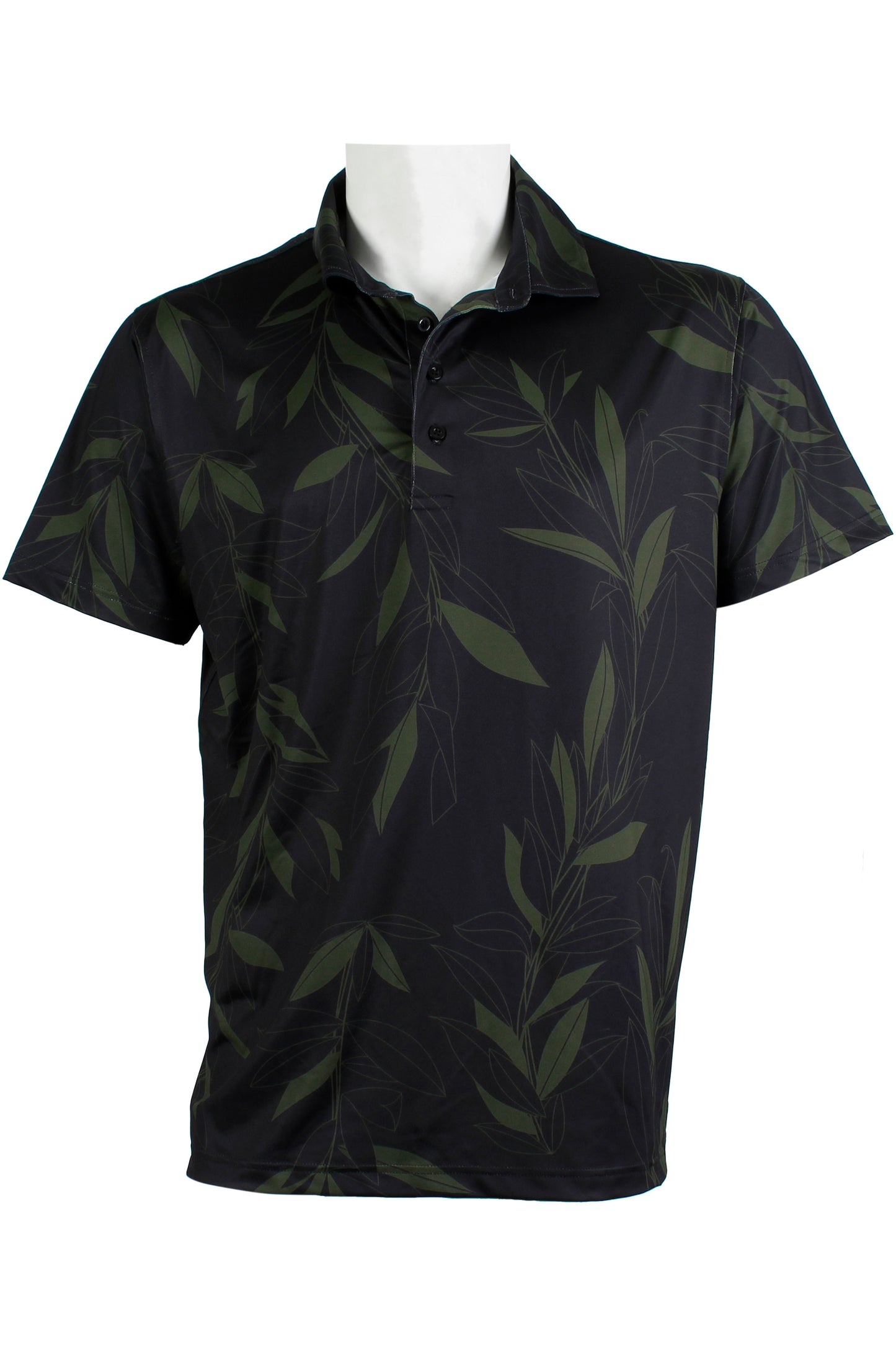 Maile Lei Strands-Black and Green Polo