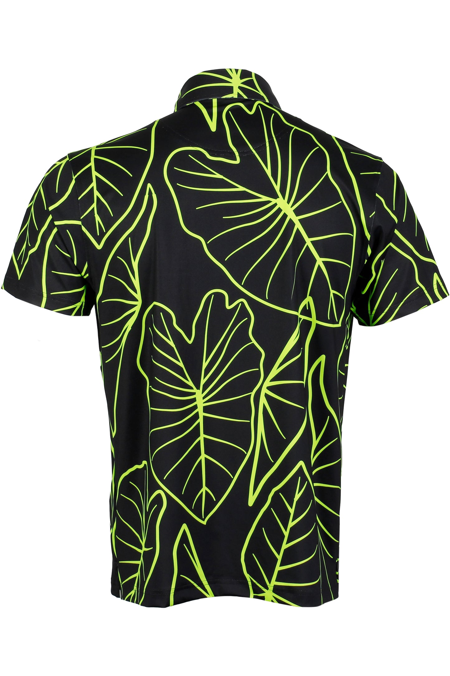 Kalo Leaves-Black and Lime Button Down