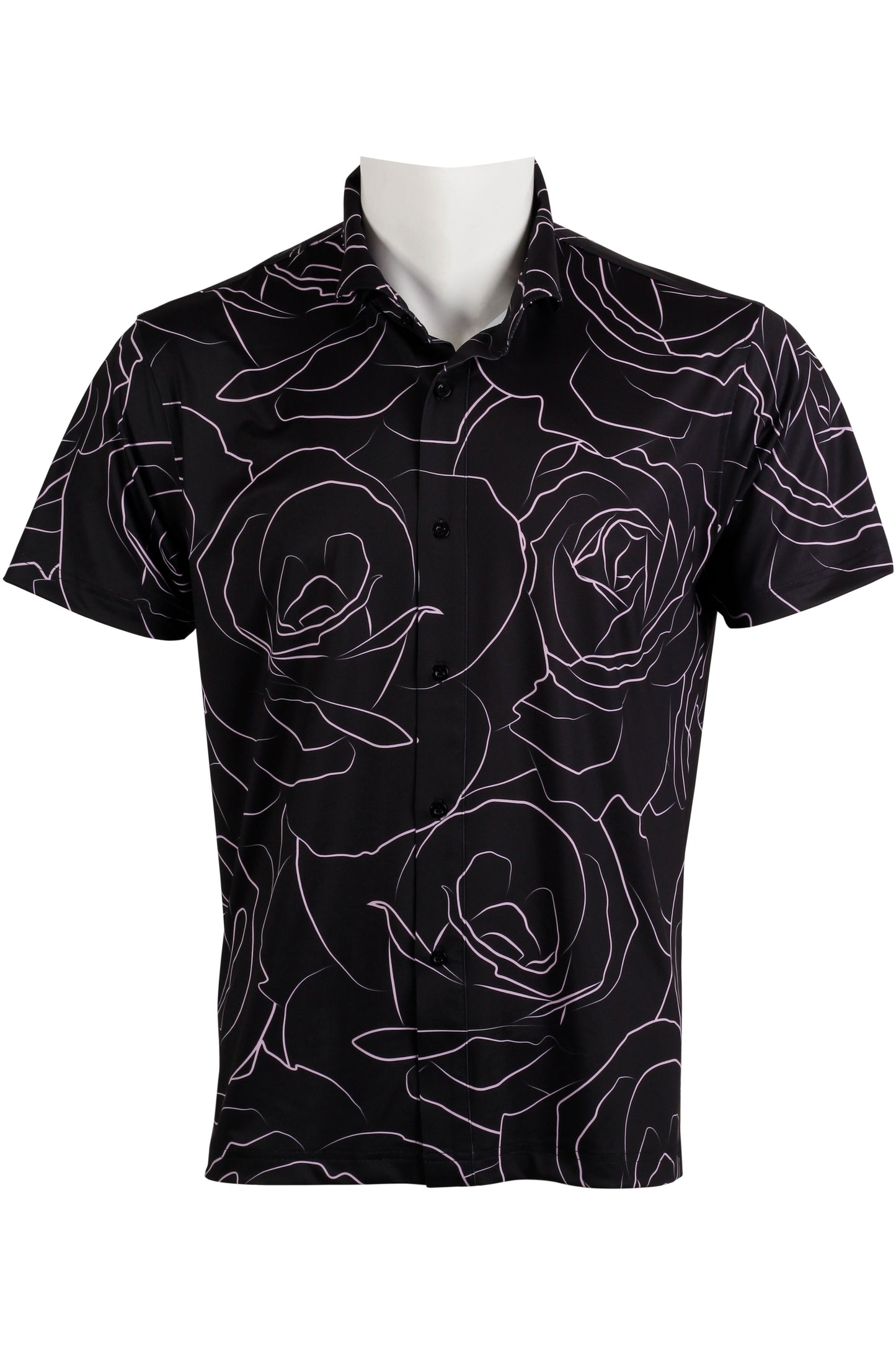 Rose-Black and Pink Button Down