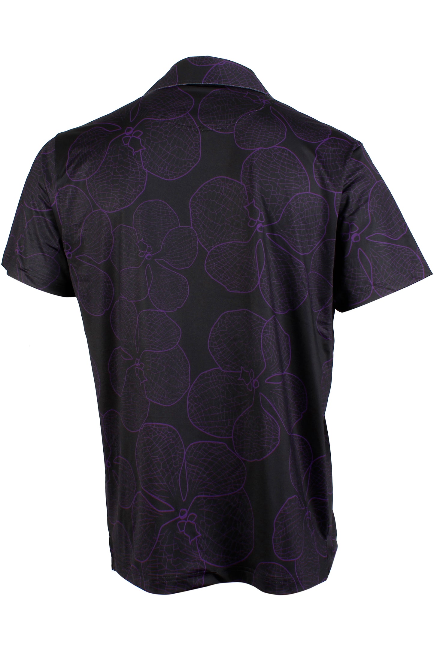 Vanda Orchid-Black and Purple Button Down