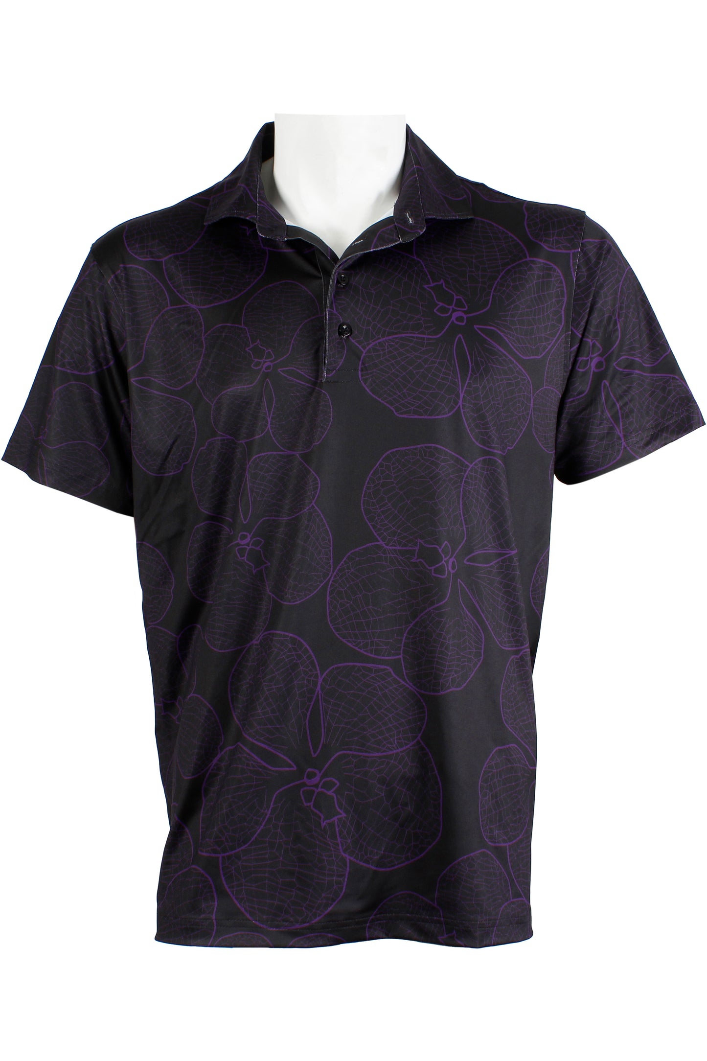 Vanda Orchid-Black and Purple Polo