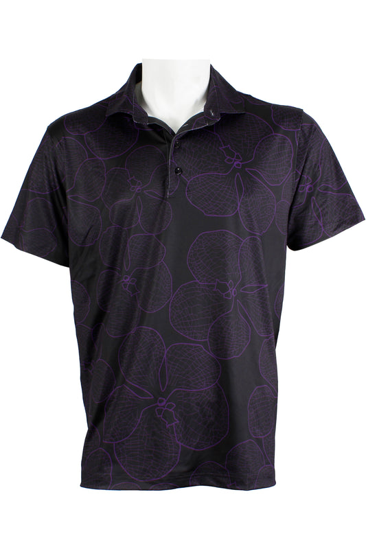 Vanda Orchid-Black and Purple Polo