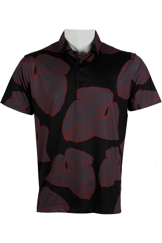 Pe'ahi-Black and Red Polo