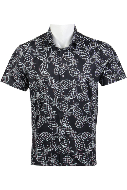 Black and White Mini Pineapple Button Down