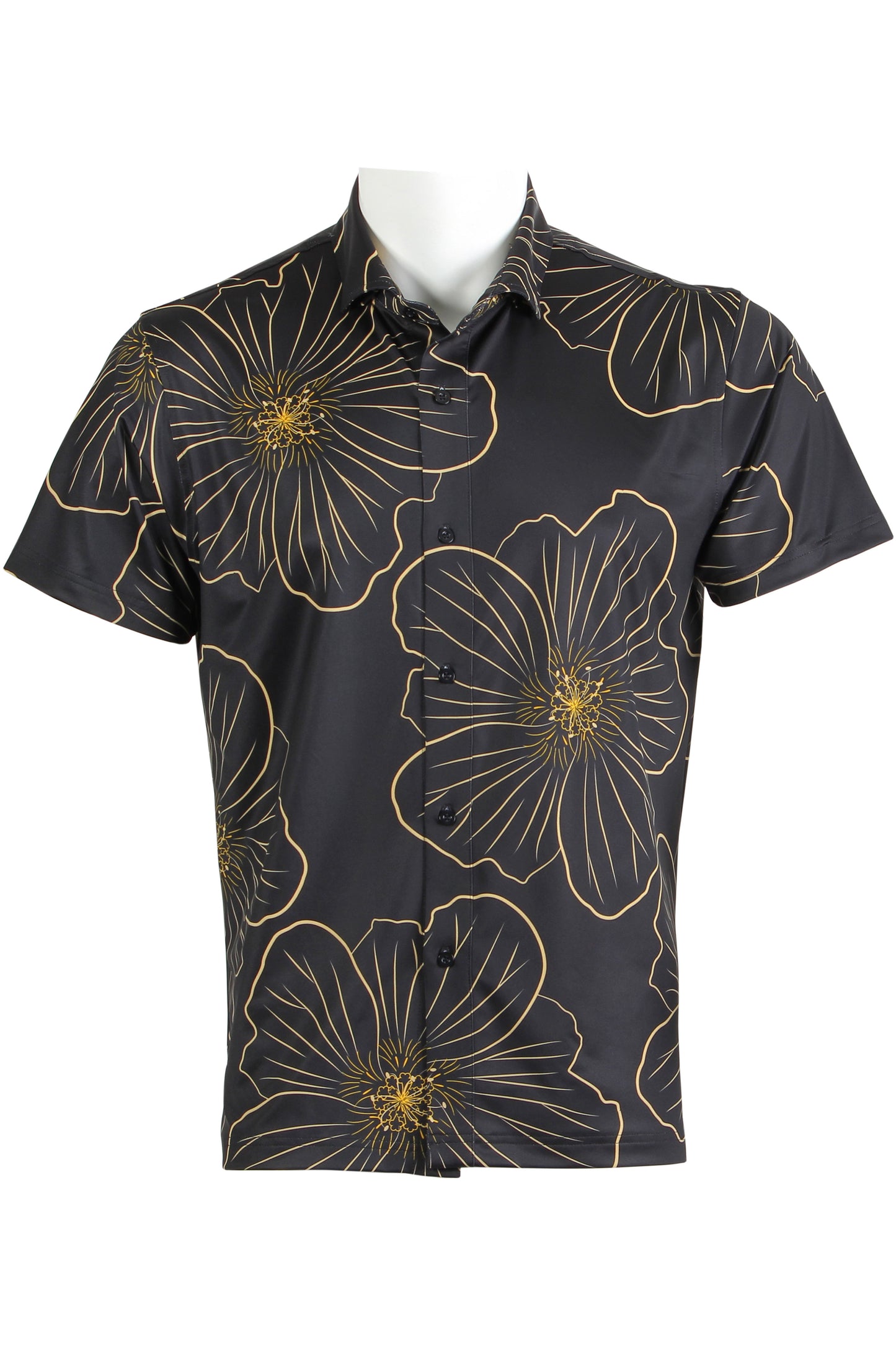 'Ilima-Black and Yellow Button Down