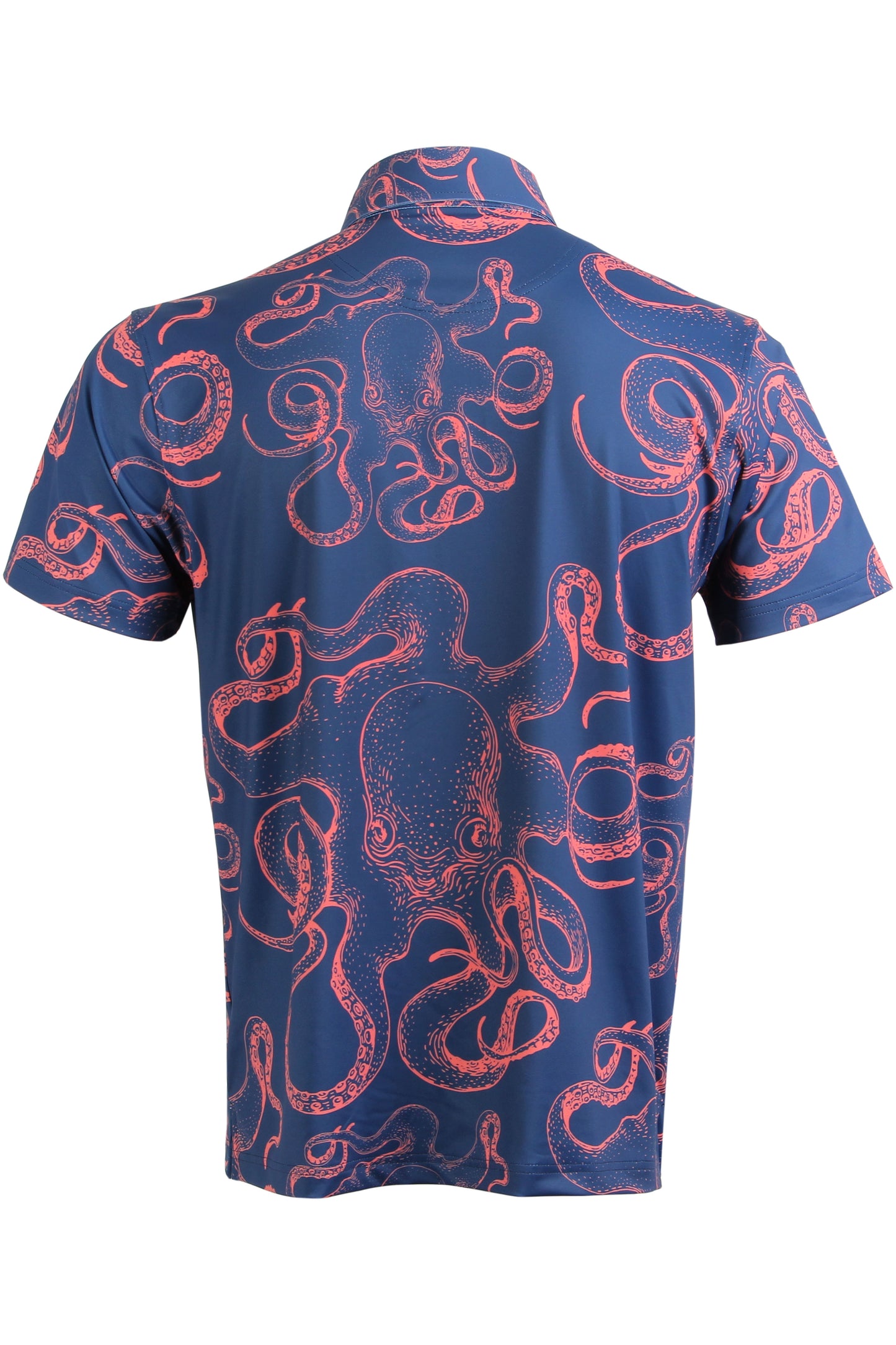 Octopus-Blue and Coral Polo