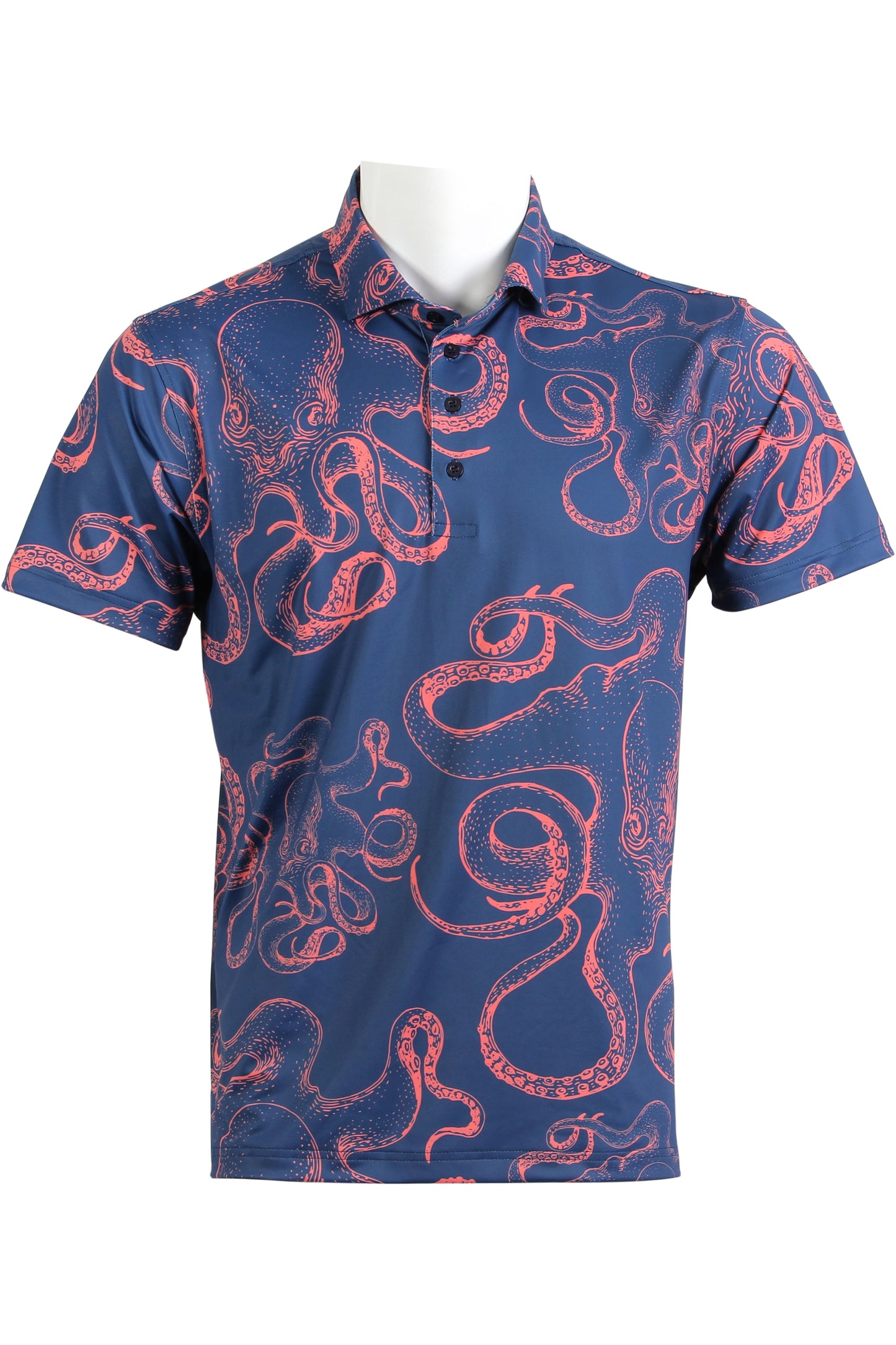 Octopus-Blue and Coral Polo
