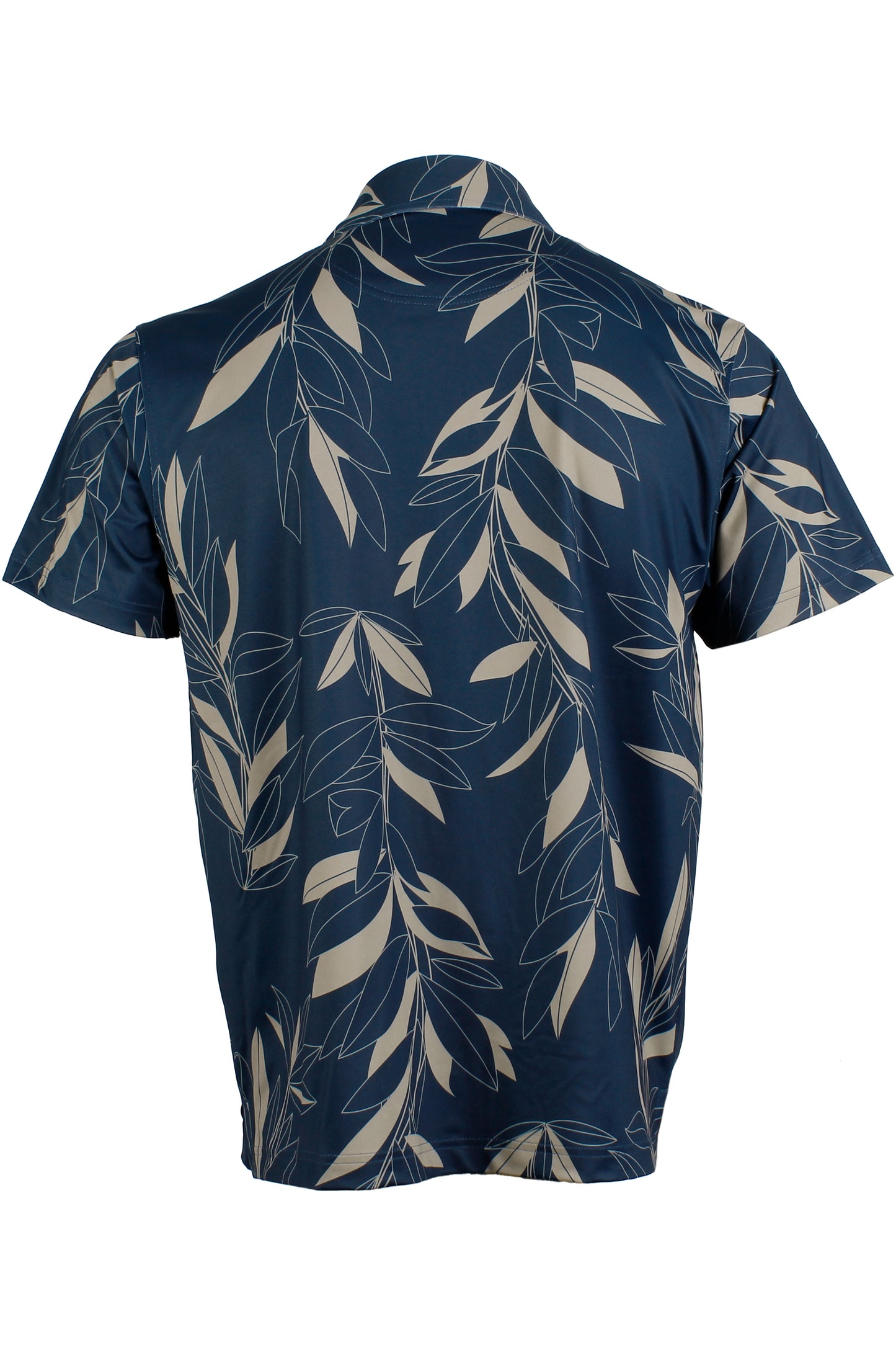 Maile Lei Strands-Blue and Gold Button Down