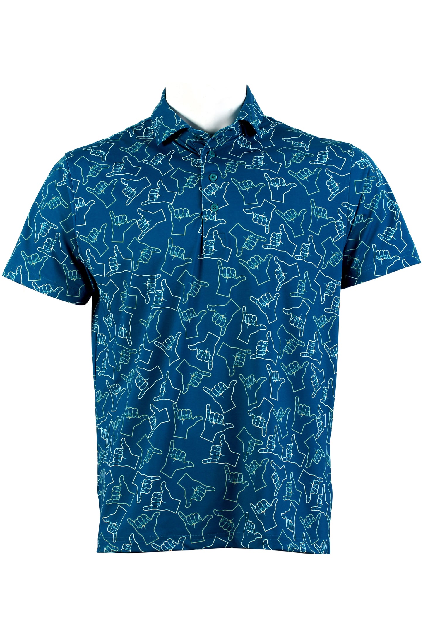 Shaka-Blue, Green, Beige Polo