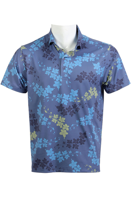 Blue and Green Cascading Orchid Polo