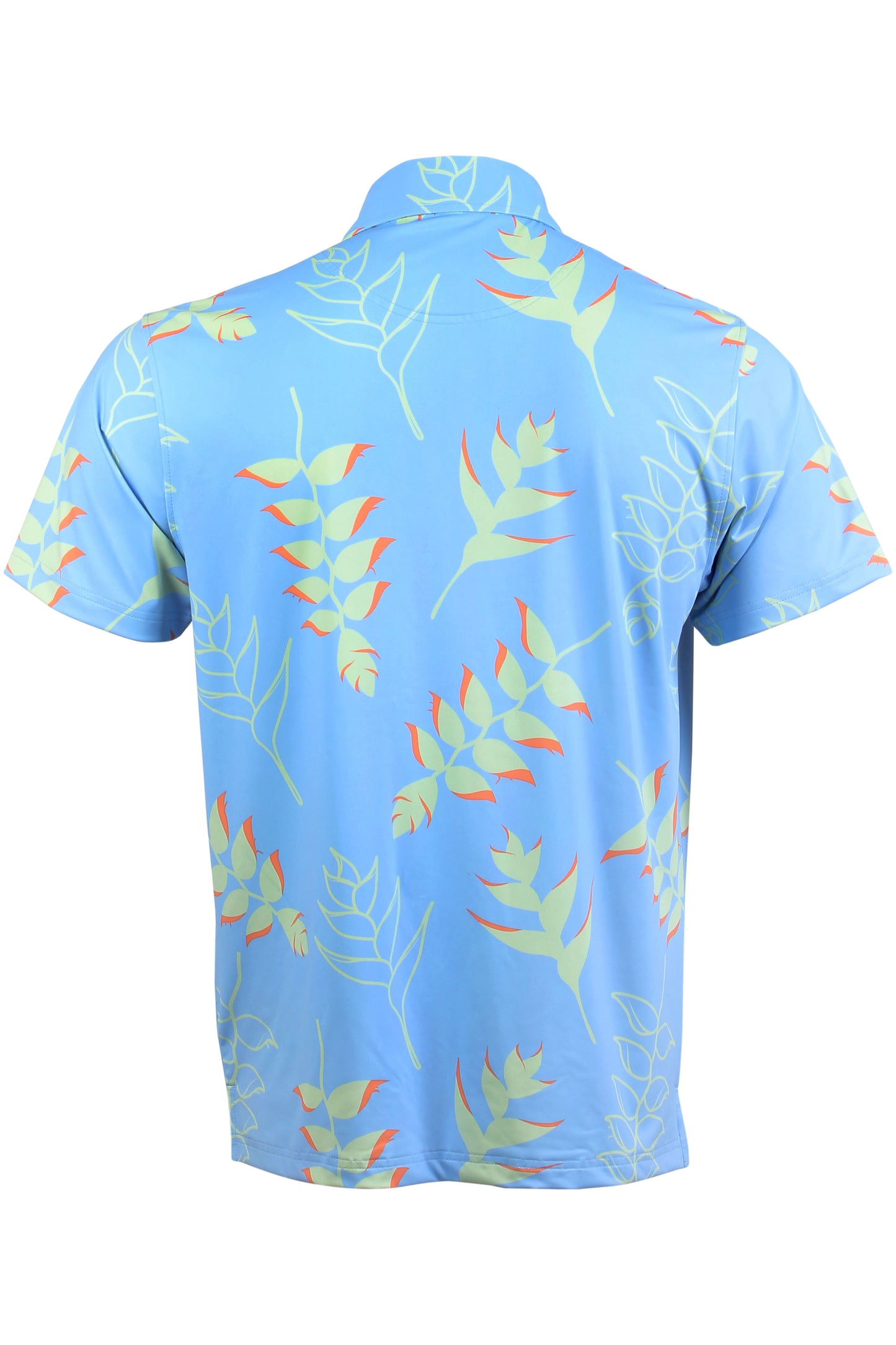 Blue, Green, Coral Heliconia Polo