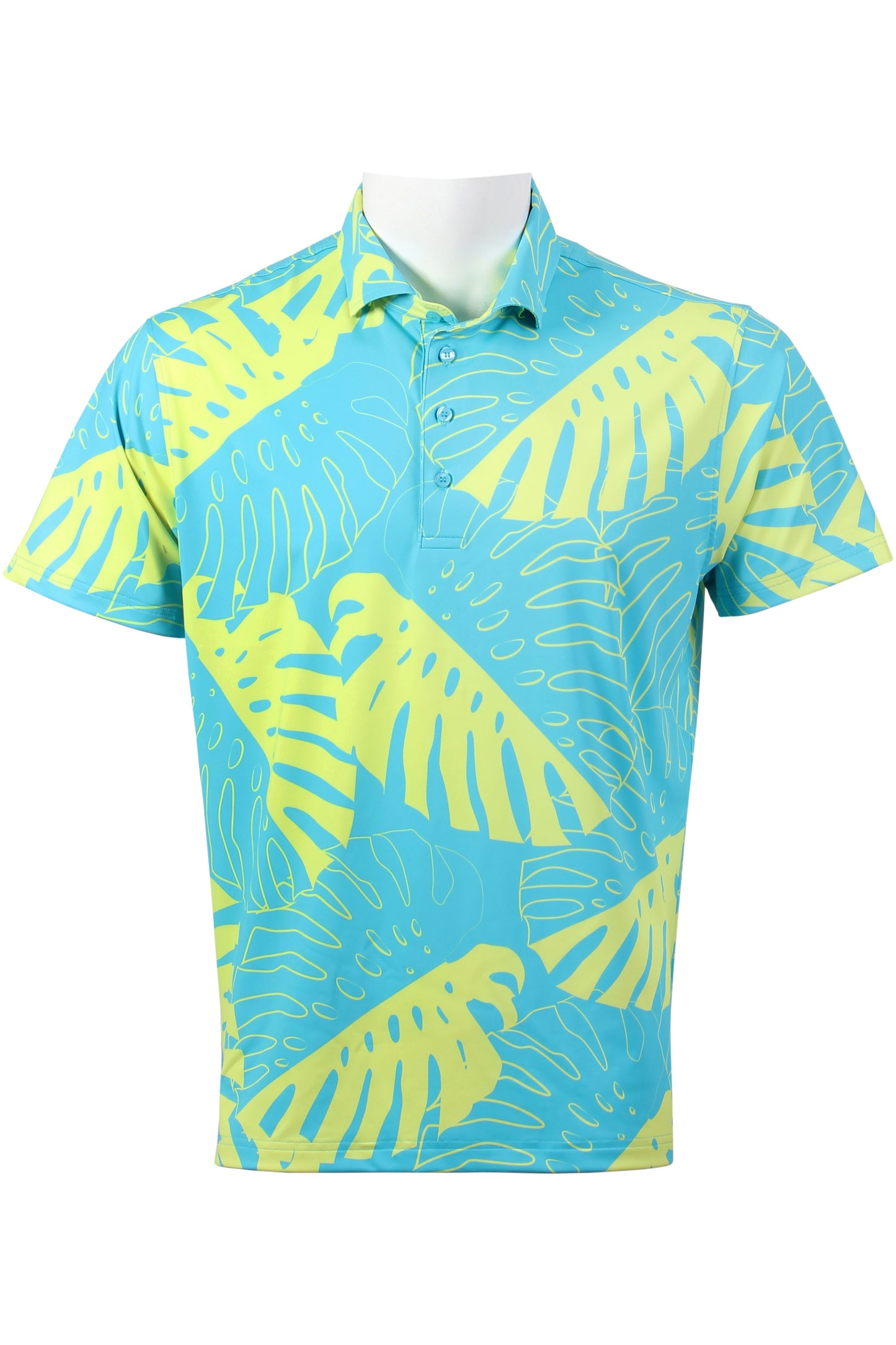 Monstera-Blue and Green Polo