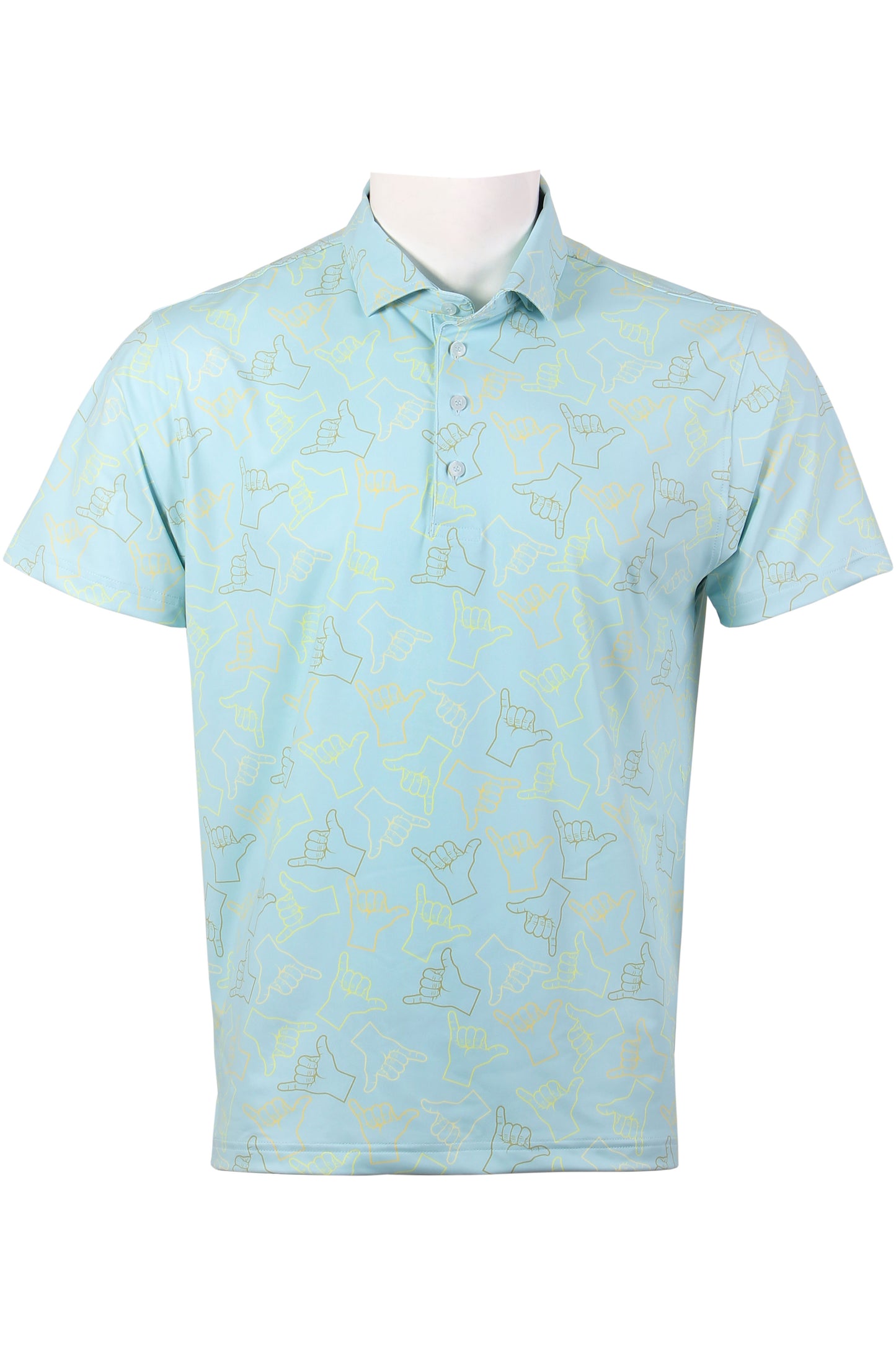 Shaka-Light Sky Blue, Green, Yellow Polo