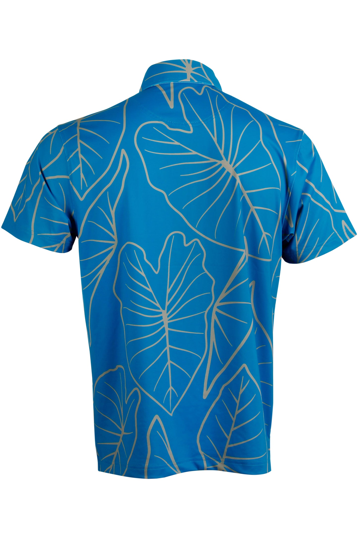Kalo Leaves-Blue and Olive Gray Polo