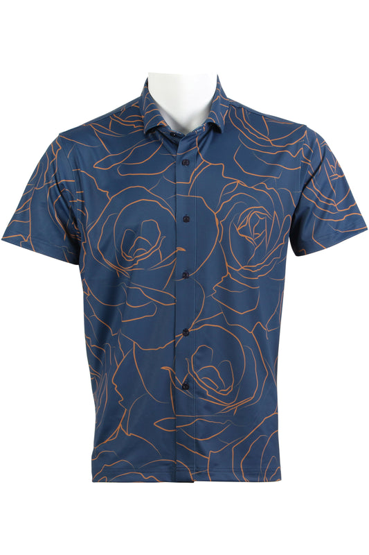 Rose-Blue and Orange Button Down