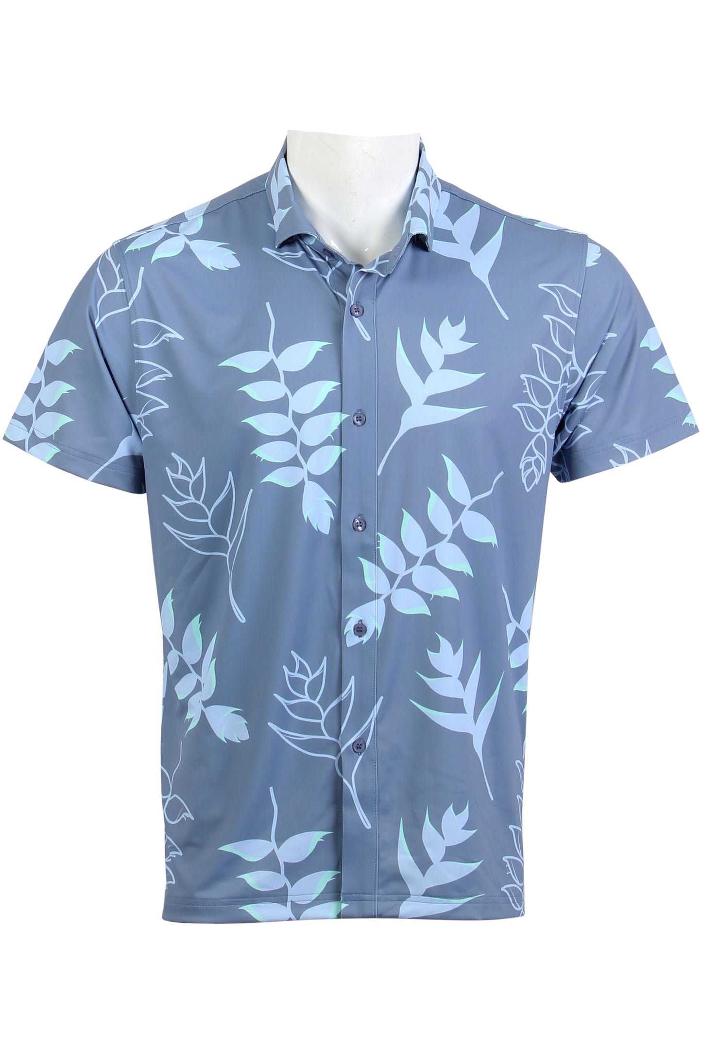 Blue, Purple, Mint Heliconia Button Down