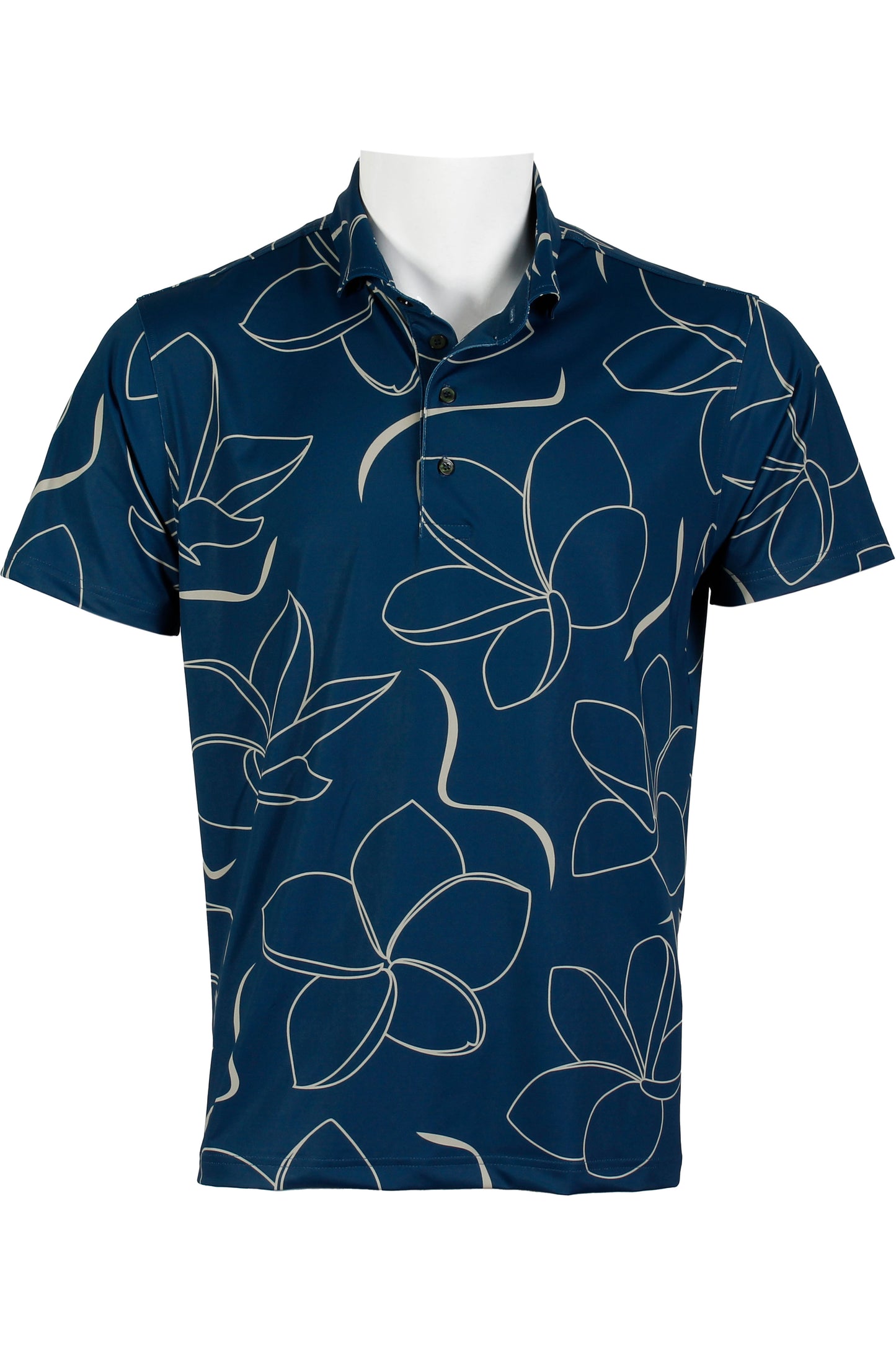 Plumeria-Blue and Tan Polo