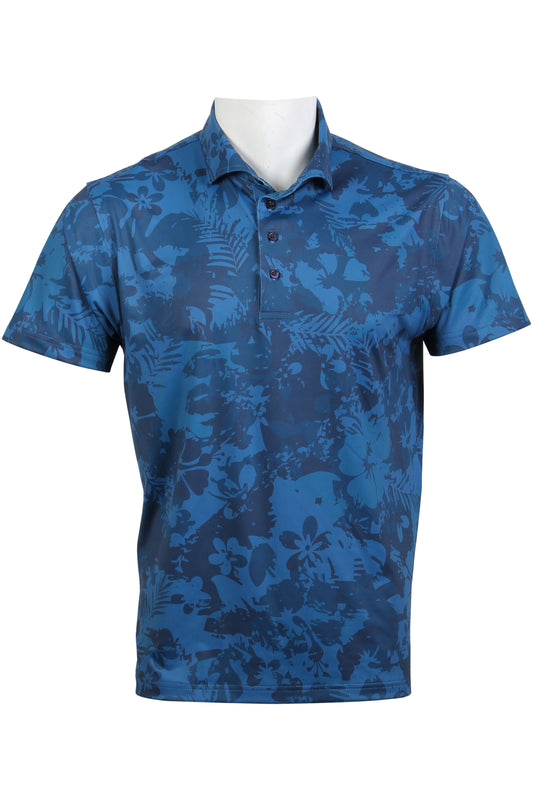 Tropical Camo-Blue Polo