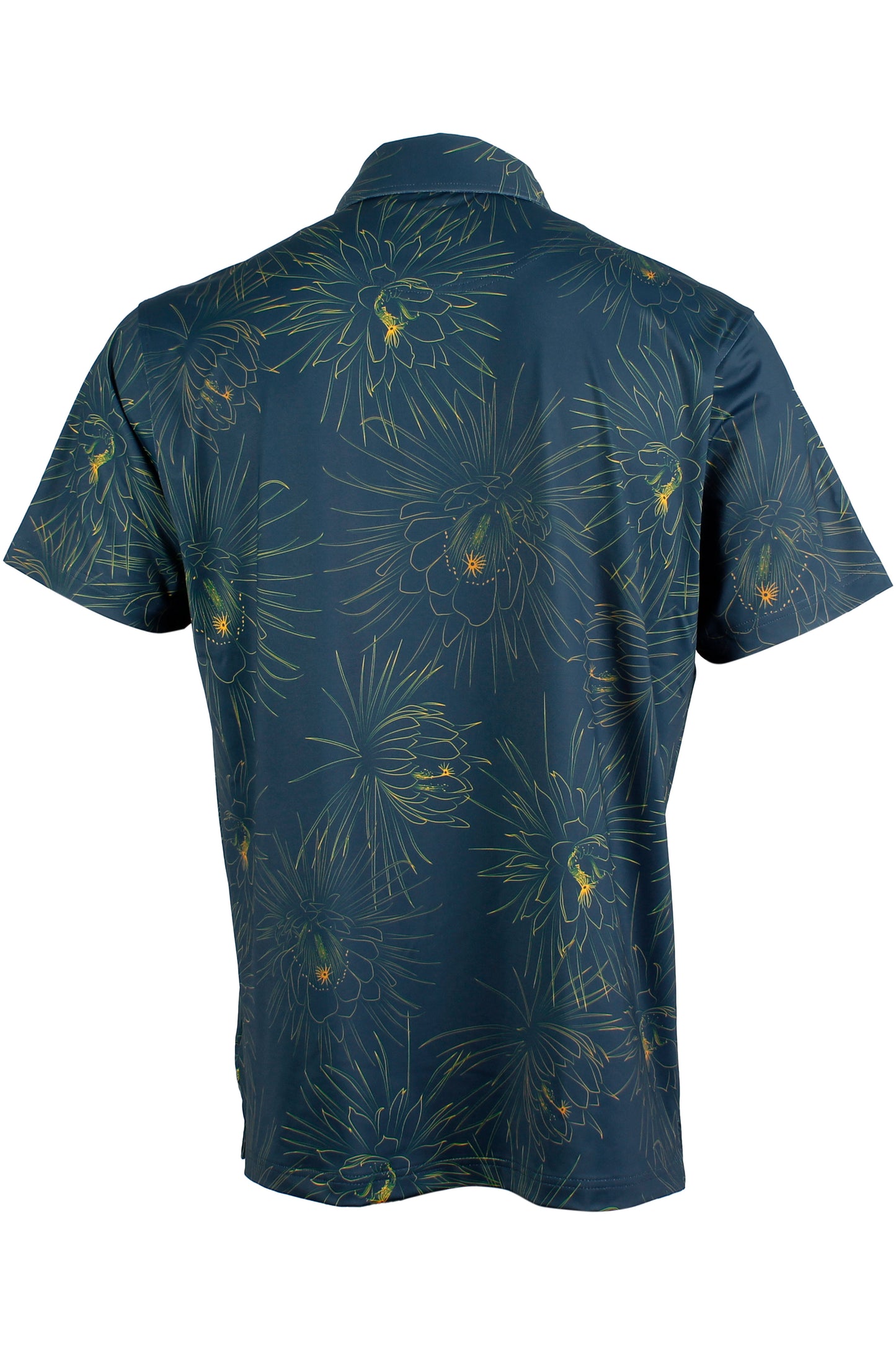 Night Blooming Cereus-Blue and Yellow Button Down