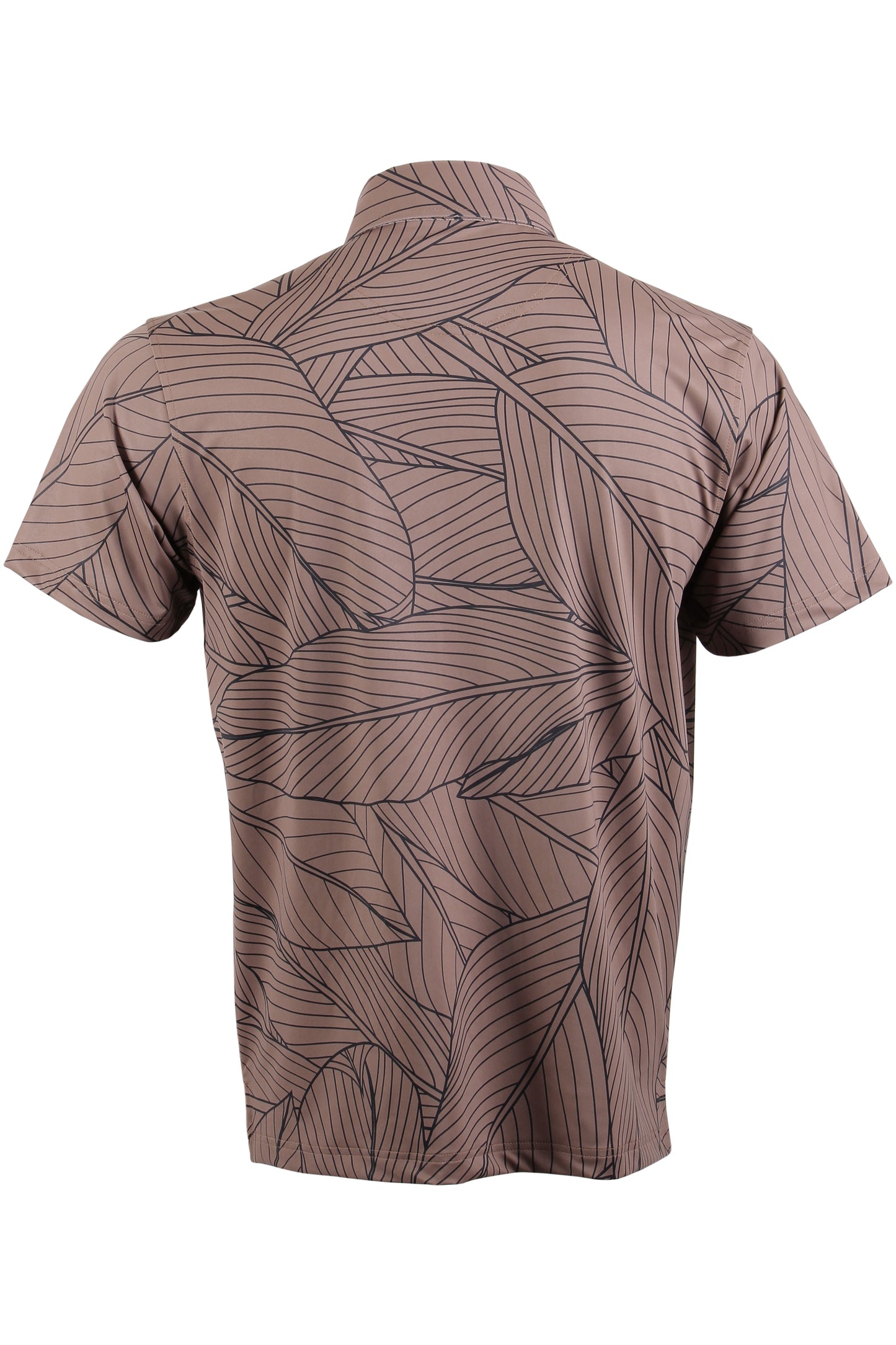 Brown and Black Ti Leaf Button Down