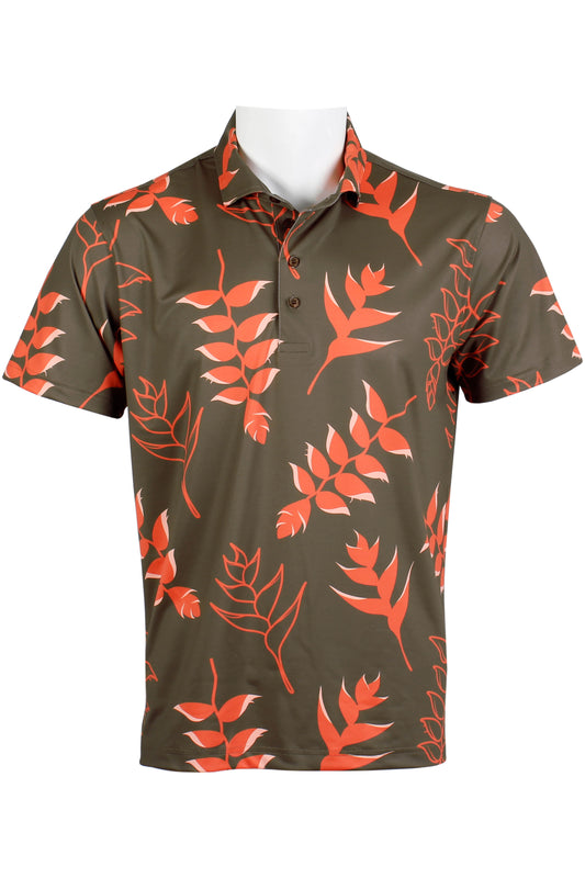Heliconia-Brown and Red Polo