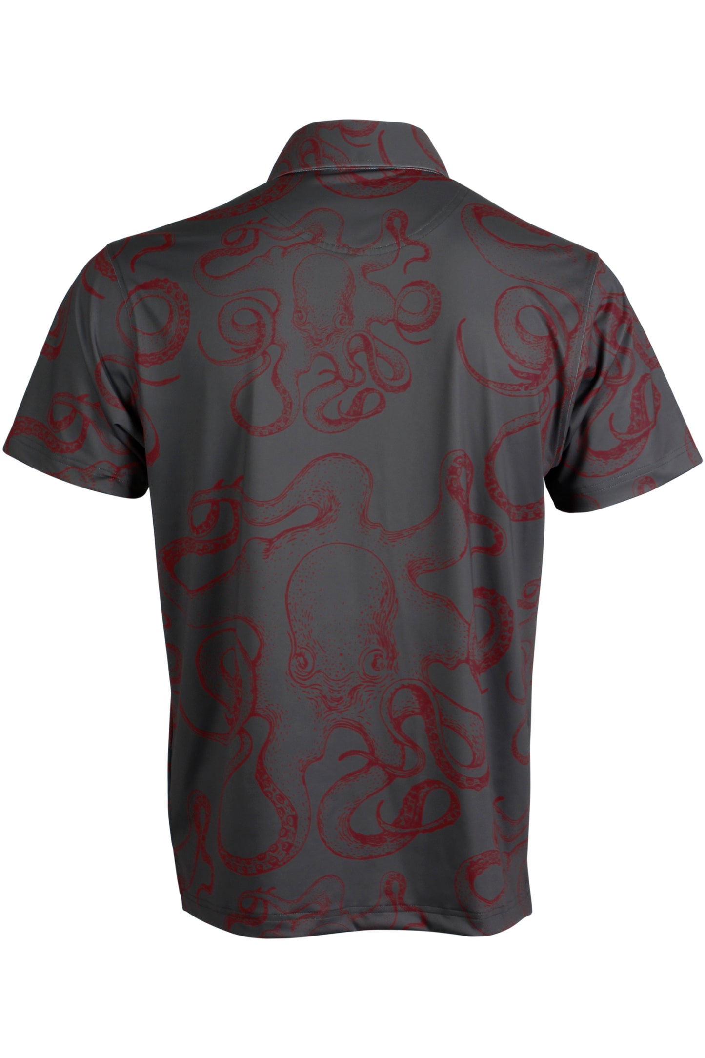 Octopus-Charcoal and Red Polo